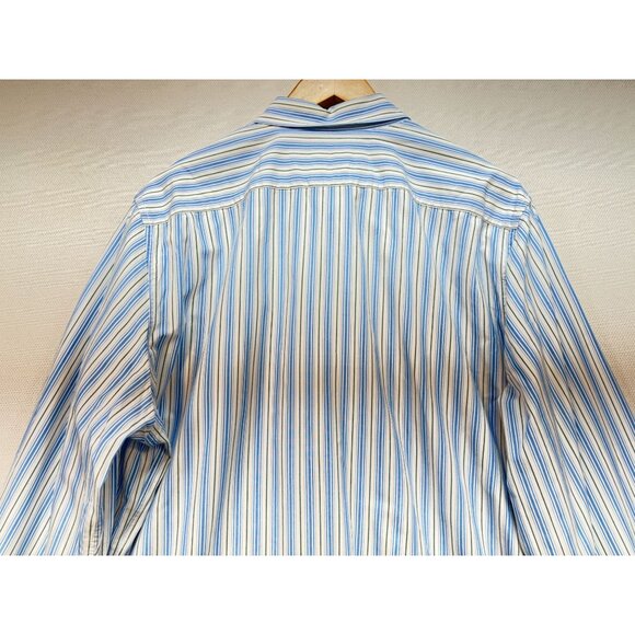 Hollister Mens Button Down Shirt Size XXL Blue White Striped Long Sleeves Casual - Picture 11 of 13